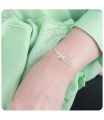 Heart Wave with CZ Stone Silver Bracelet BRS-1111